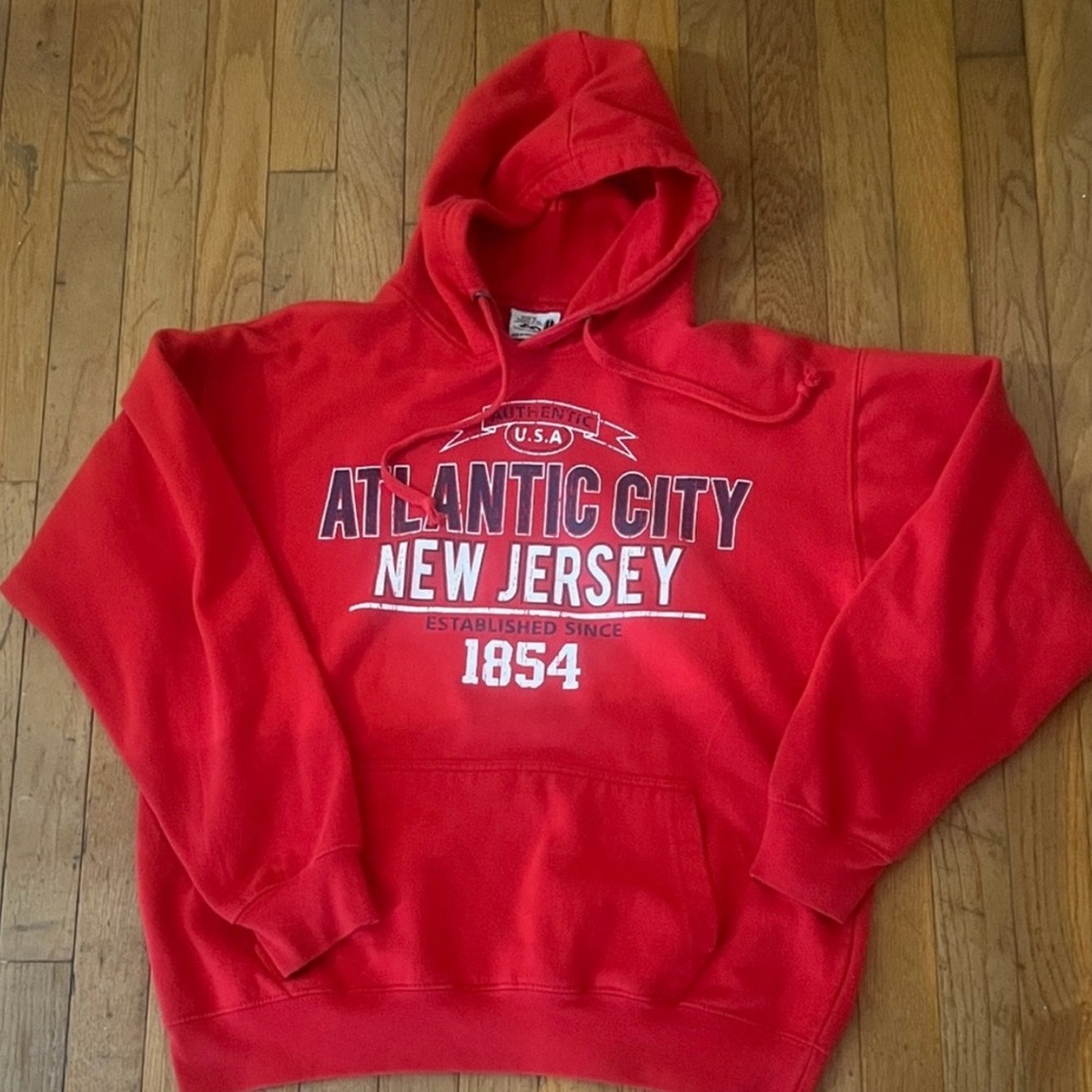 Atlantic City New Jersey Hoodie pullover Sweatshirt Size Large